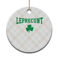 Leprecunt Bold Shamrock Graphic Ceramic Ornament Funny Irish St Patricks Day Party Adult Humor