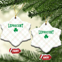 Leprecunt Bold Shamrock Graphic Ceramic Ornament Funny Irish St Patricks Day Party Adult Humor