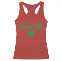 Leprecunt Bold Shamrock Graphic Racerback Tank Top Funny Irish St Patricks Day Party Adult Humor
