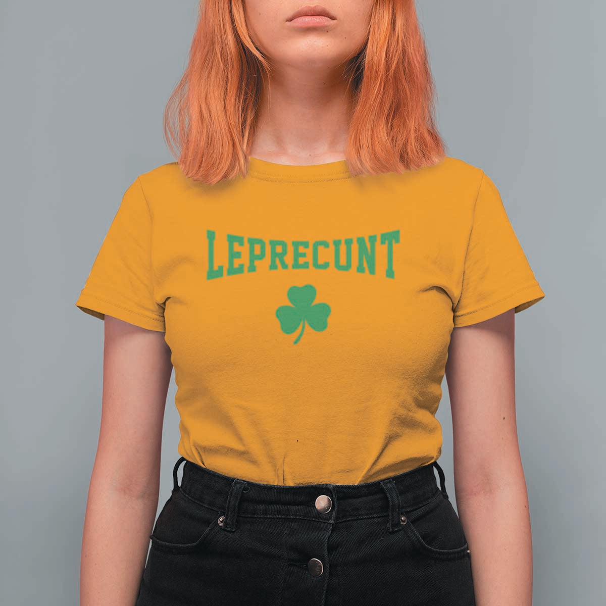 Leprecunt Bold Shamrock Graphic T Shirt For Women Funny Irish St Patricks Day Party Adult Humor