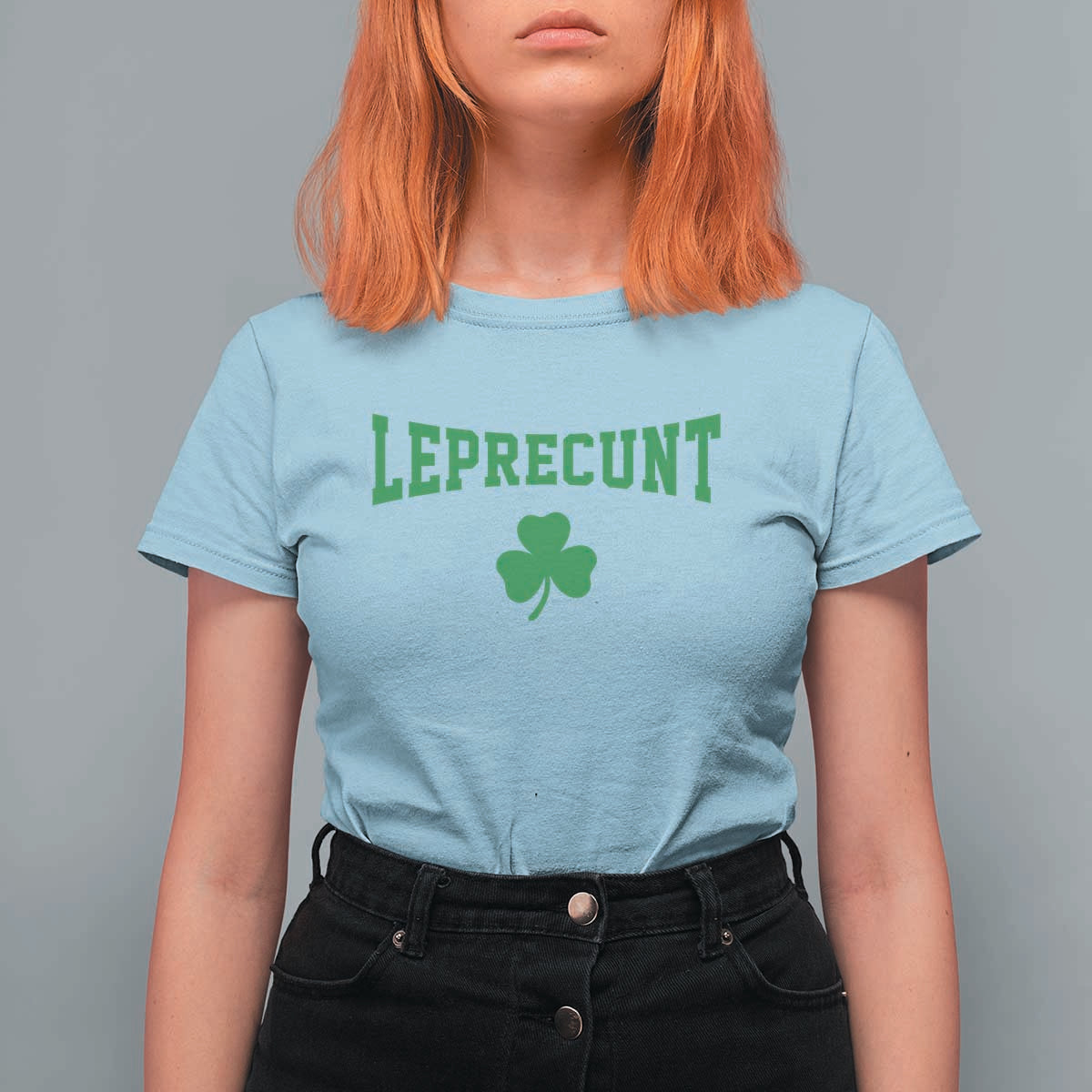 Leprecunt Bold Shamrock Graphic T Shirt For Women Funny Irish St Patricks Day Party Adult Humor