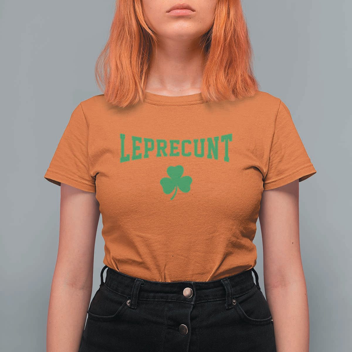 Leprecunt Bold Shamrock Graphic T Shirt For Women Funny Irish St Patricks Day Party Adult Humor
