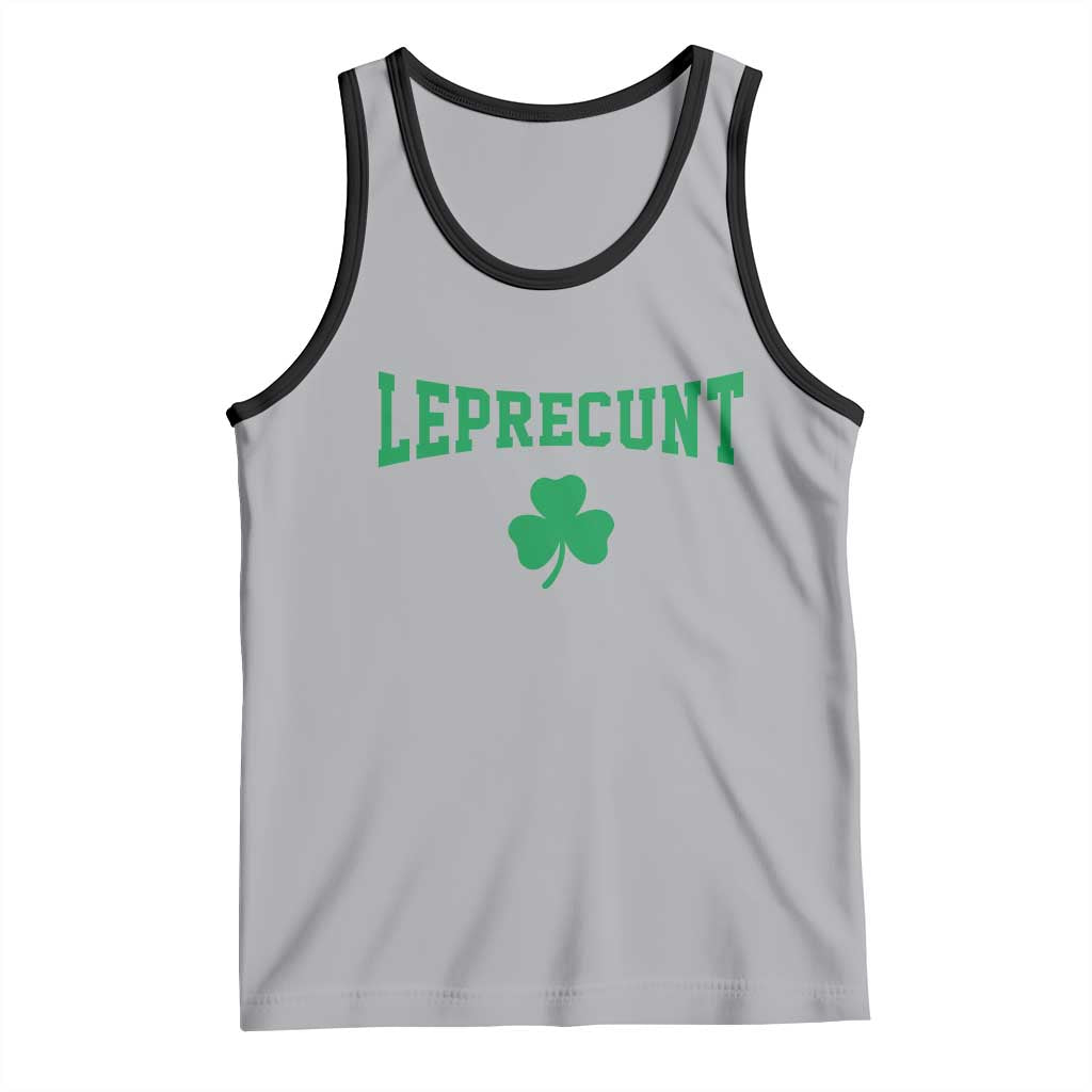 Leprecunt Bold Shamrock Graphic Tank Top Funny Irish St Patricks Day Party Adult Humor
