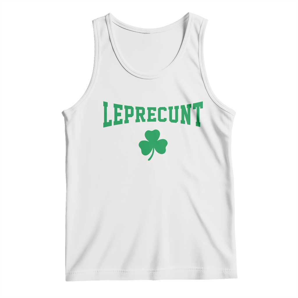 Leprecunt Bold Shamrock Graphic Tank Top Funny Irish St Patricks Day Party Adult Humor
