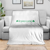 Leprecunt Celtic Style Shamrock Graphic Throw Blanket Edgy Irish Adult Humor for St Patricks Day