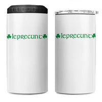 Leprecunt Celtic Style Shamrock Graphic 4 in 1 Can Cooler Tumbler Edgy Irish Adult Humor for St Patricks Day