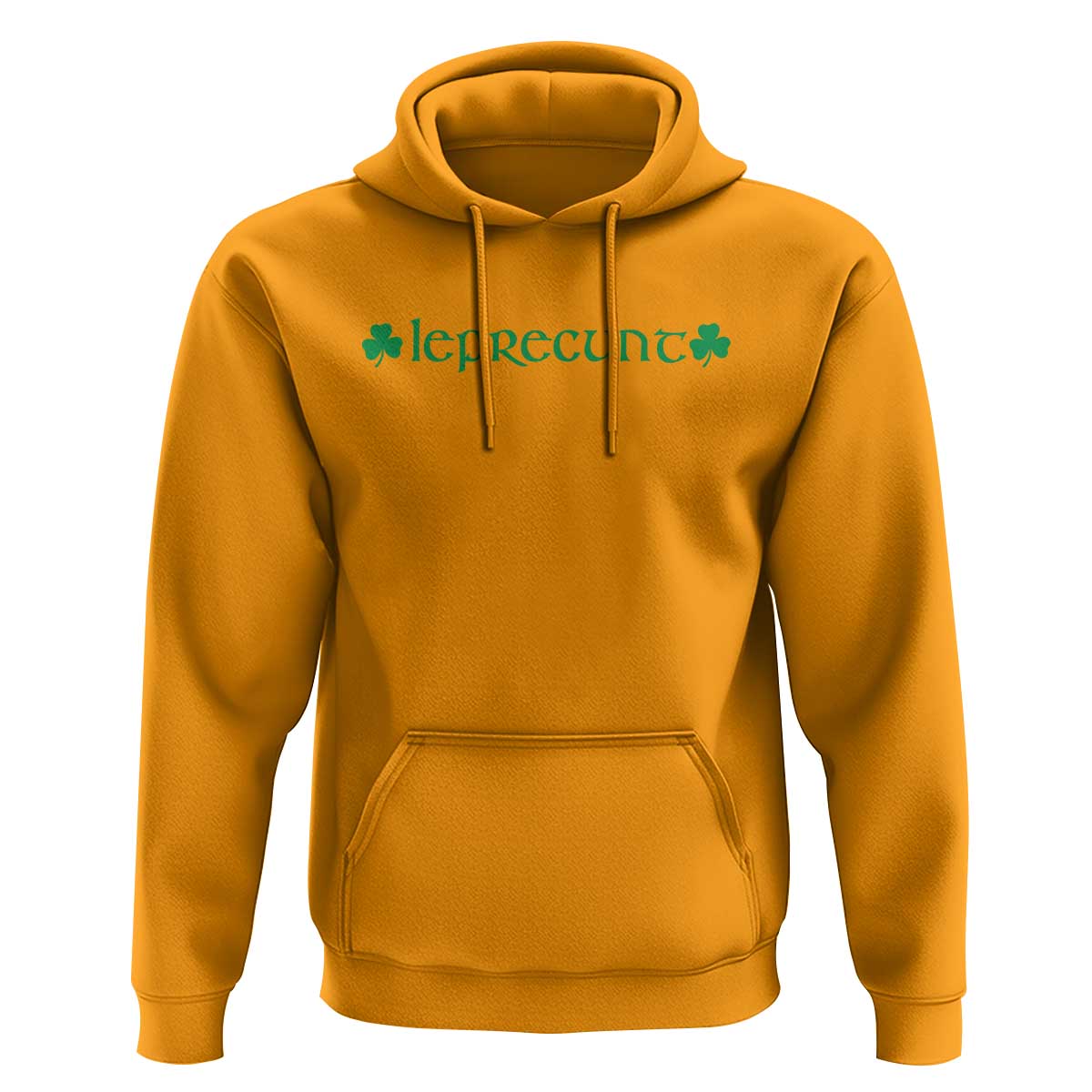 Leprecunt Celtic Style Shamrock Graphic Hoodie Edgy Irish Adult Humor for St Patricks Day