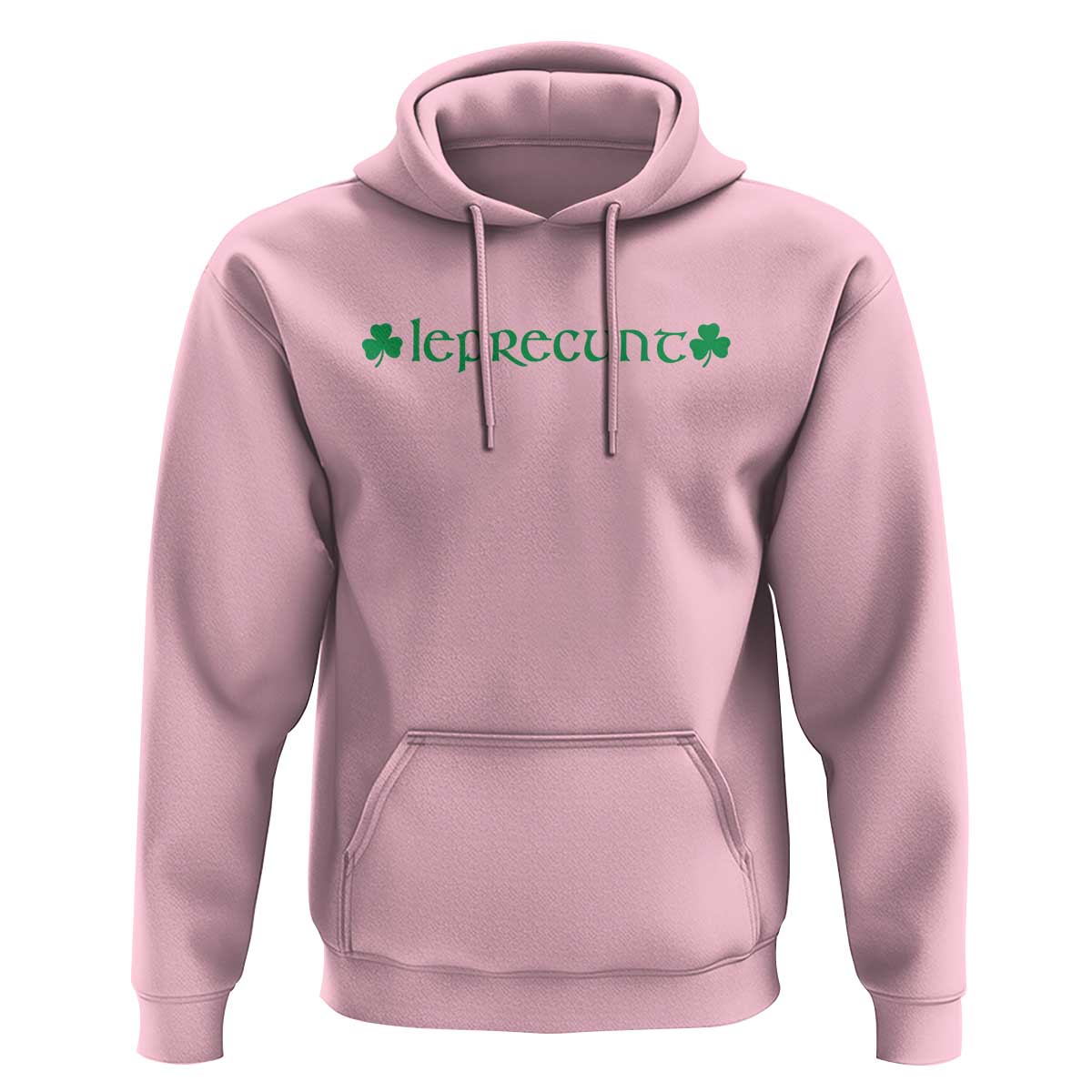 Leprecunt Celtic Style Shamrock Graphic Hoodie Edgy Irish Adult Humor for St Patricks Day