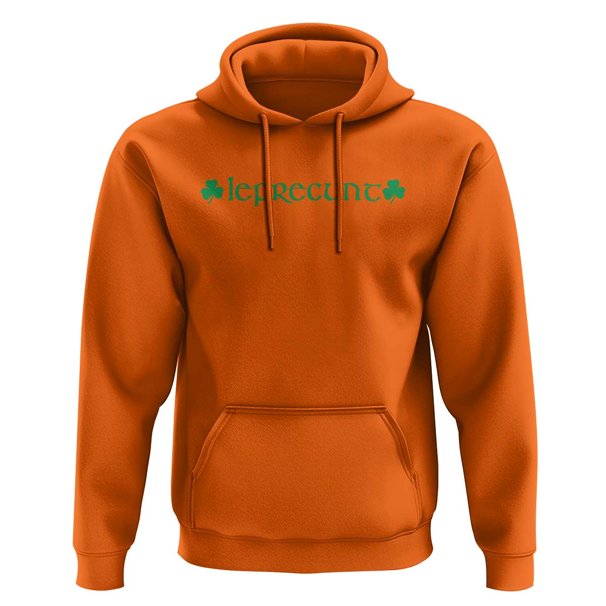 Leprecunt Celtic Style Shamrock Graphic Hoodie Edgy Irish Adult Humor for St Patricks Day