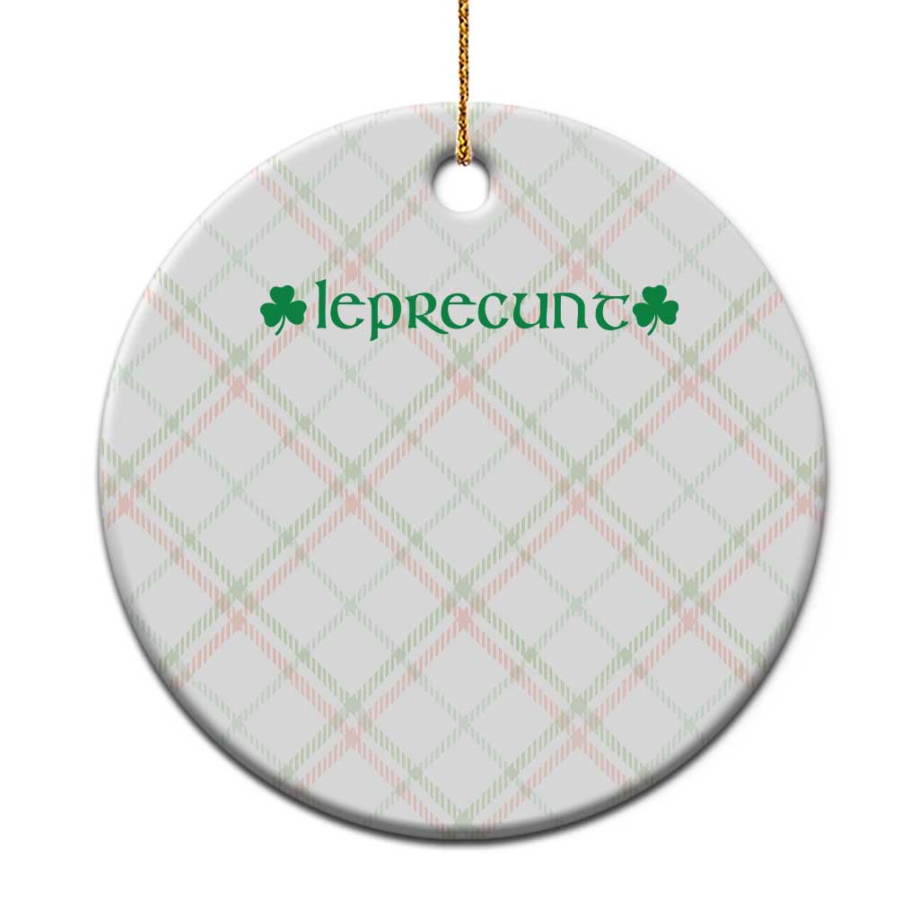 Leprecunt Celtic Style Shamrock Graphic Ceramic Ornament Edgy Irish Adult Humor for St Patricks Day