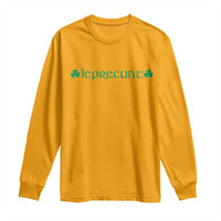 Leprecunt Celtic Style Shamrock Graphic Long Sleeve Shirt Edgy Irish Adult Humor for St Patricks Day