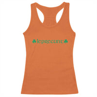 Leprecunt Celtic Style Shamrock Graphic Racerback Tank Top Edgy Irish Adult Humor for St Patricks Day