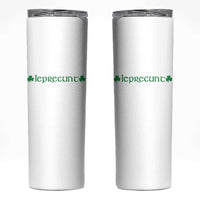 Leprecunt Celtic Style Shamrock Graphic Skinny Tumbler Edgy Irish Adult Humor for St Patricks Day