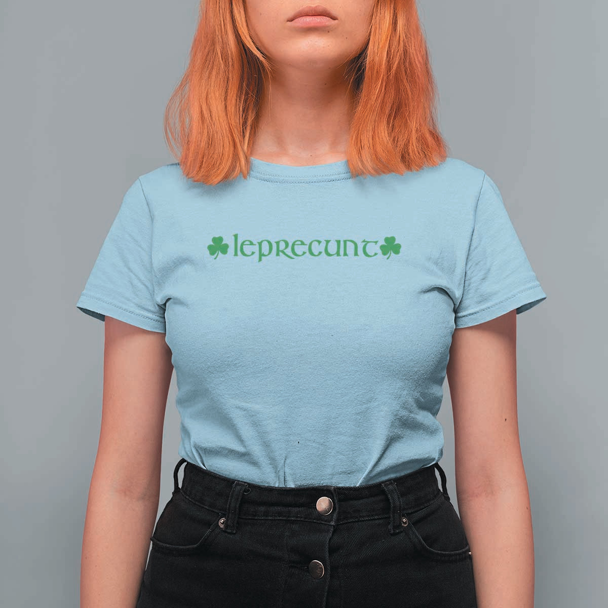 Leprecunt Celtic Style Shamrock Graphic T Shirt For Women Edgy Irish Adult Humor for St Patricks Day