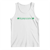 Leprecunt Celtic Style Shamrock Graphic Tank Top Edgy Irish Adult Humor for St Patricks Day