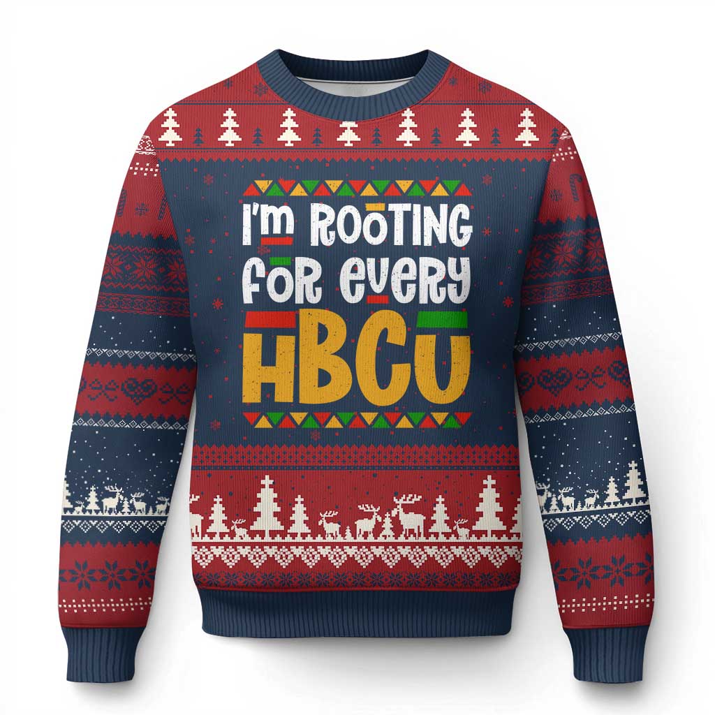 I’m Rooting for Every HBCU Ugly Christmas Sweater Black Pride Support Alumni Students Culture Lovers