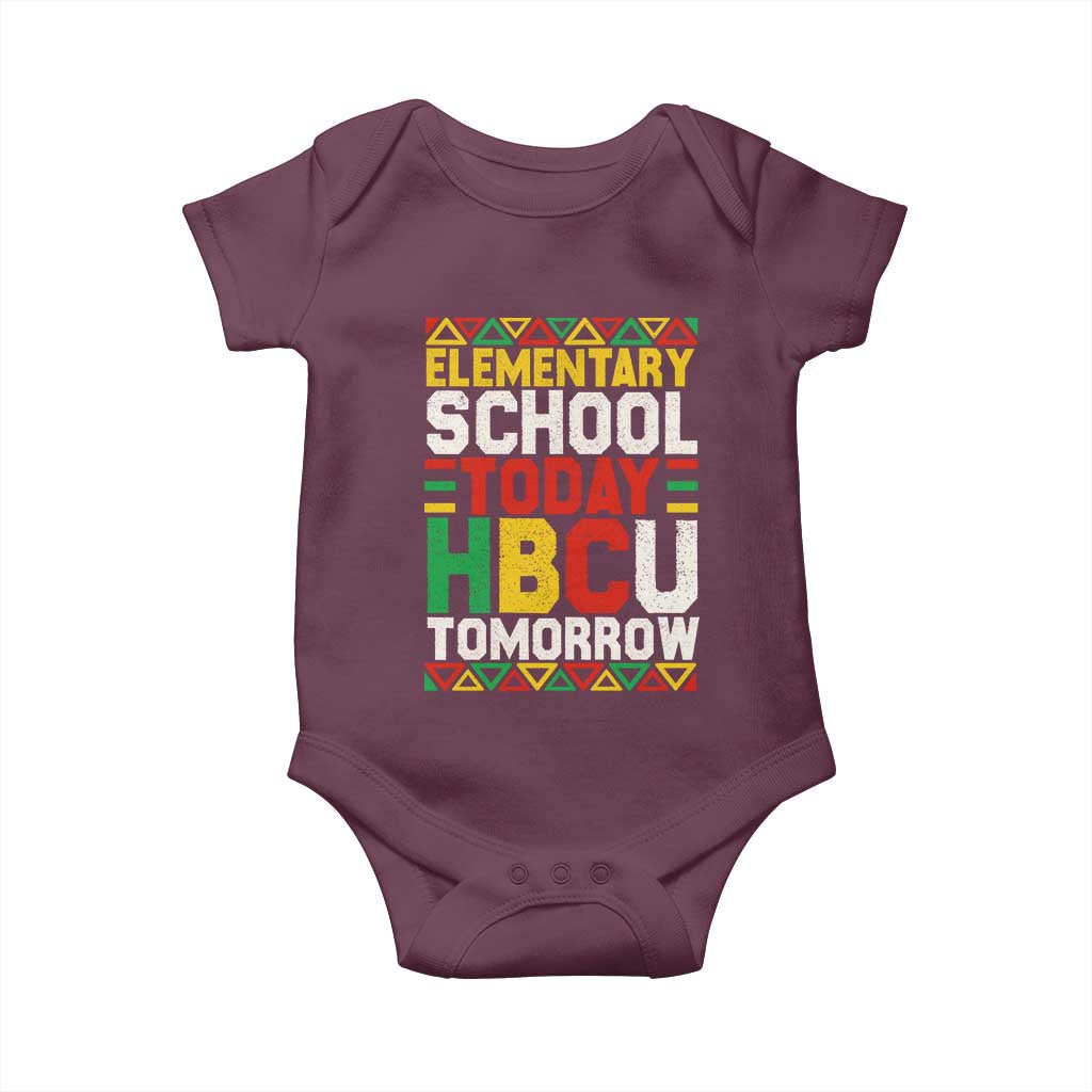 Elementary School Today HBCU Tomorrow Baby Onesie Black Pride College Bound Motivation