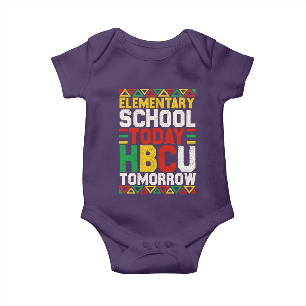 Elementary School Today HBCU Tomorrow Baby Onesie Black Pride College Bound Motivation