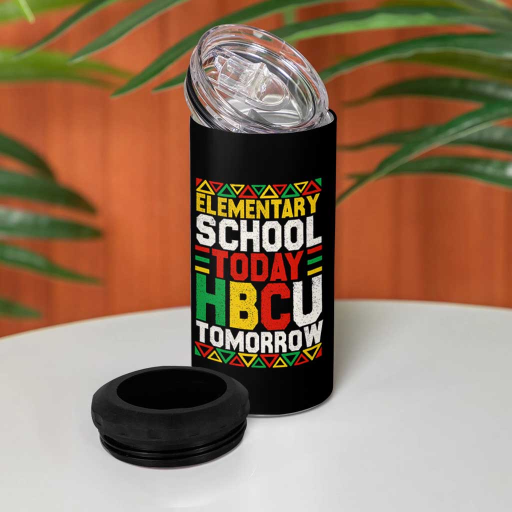 Elementary School Today HBCU Tomorrow 4 in 1 Can Cooler Tumbler Black Pride College Bound Motivation