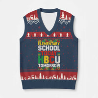 Elementary School Today HBCU Tomorrow V-Neck Knit Sweater Vest Black Pride College Bound Motivation