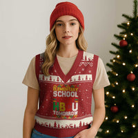 Elementary School Today HBCU Tomorrow V-Neck Knit Sweater Vest Black Pride College Bound Motivation