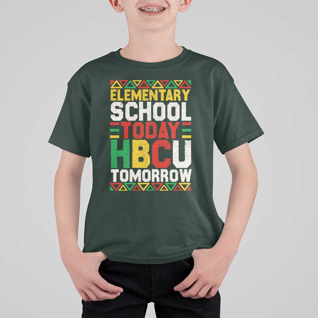 Elementary School Today HBCU Tomorrow T Shirt For Kid Black Pride College Bound Motivation