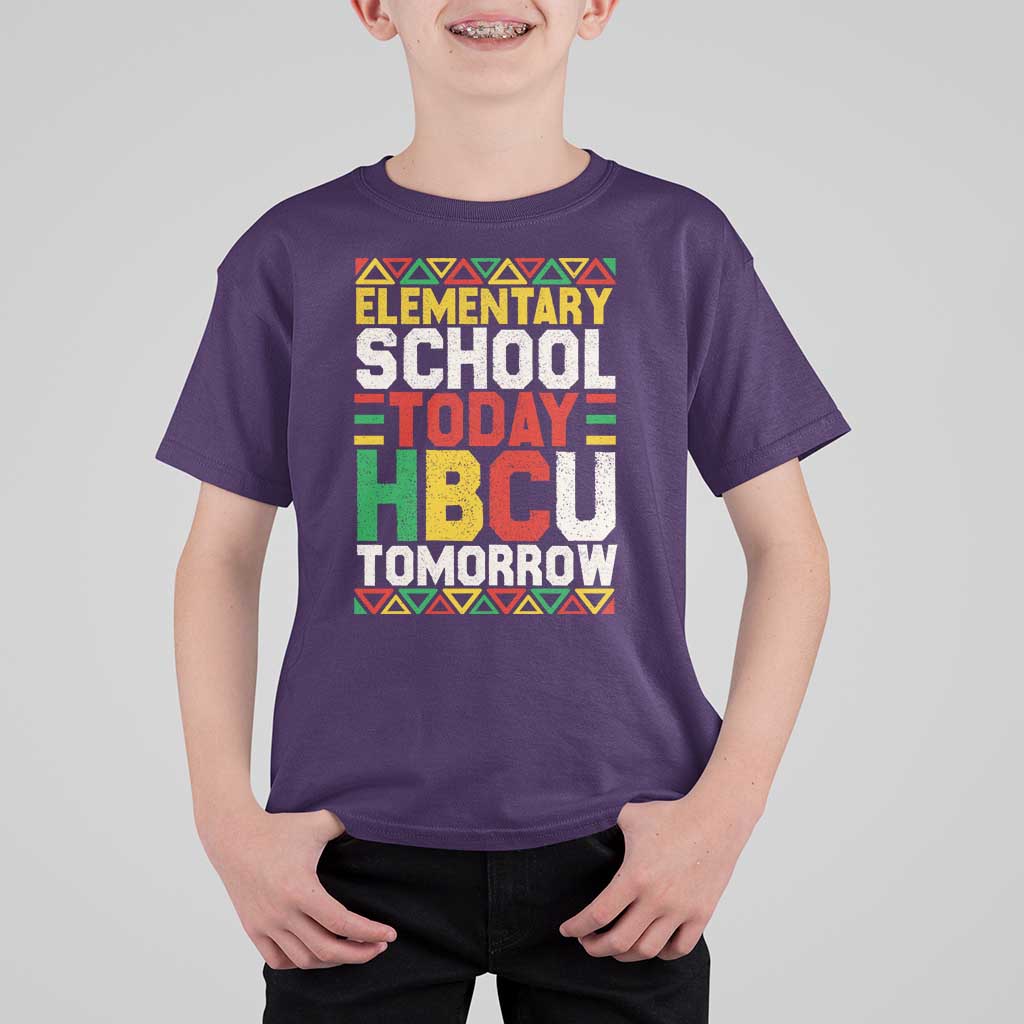 Elementary School Today HBCU Tomorrow T Shirt For Kid Black Pride College Bound Motivation