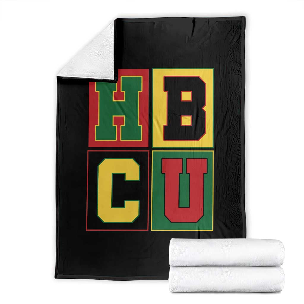 HBCU Block Letter Pride Graphic Throw Blanket College Support Statement Black Excellence
