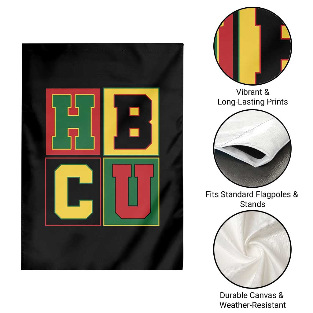 HBCU Block Letter Pride Graphic Garden Flag College Support Statement Black Excellence