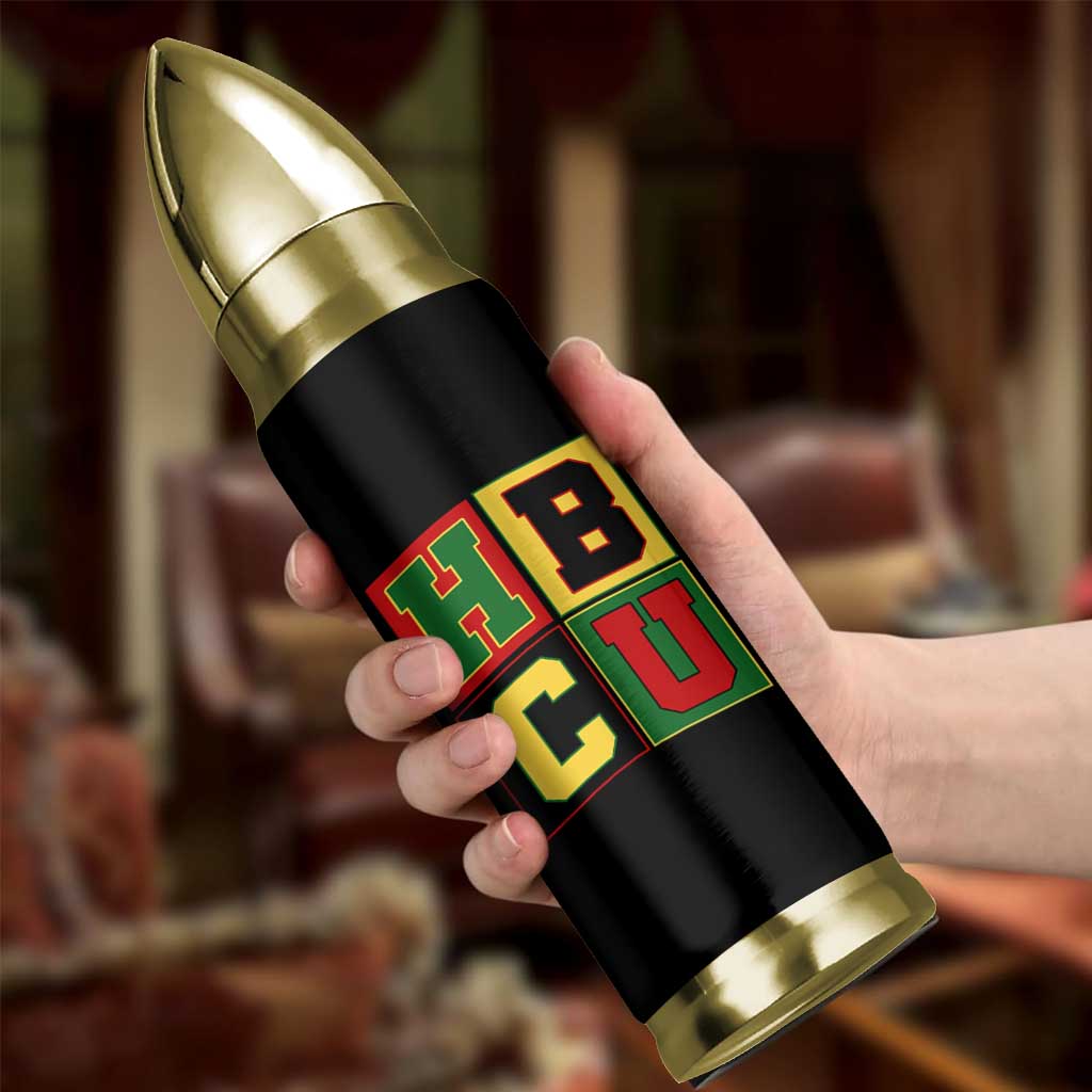 HBCU Block Letter Pride Graphic Bullet Tumbler College Support Statement Black Excellence