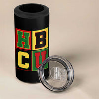HBCU Block Letter Pride Graphic 4 in 1 Can Cooler Tumbler College Support Statement Black Excellence