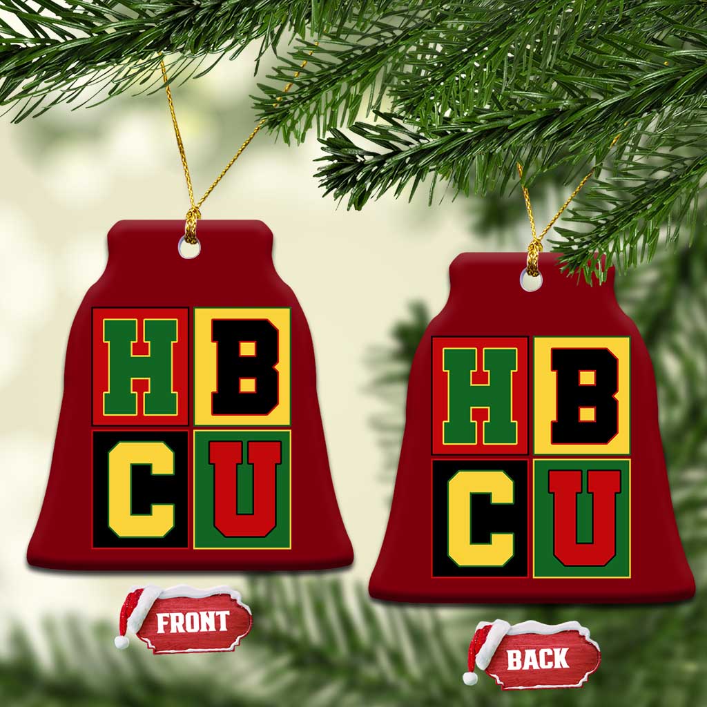 HBCU Block Letter Pride Graphic Ceramic Ornament College Support Statement Black Excellence