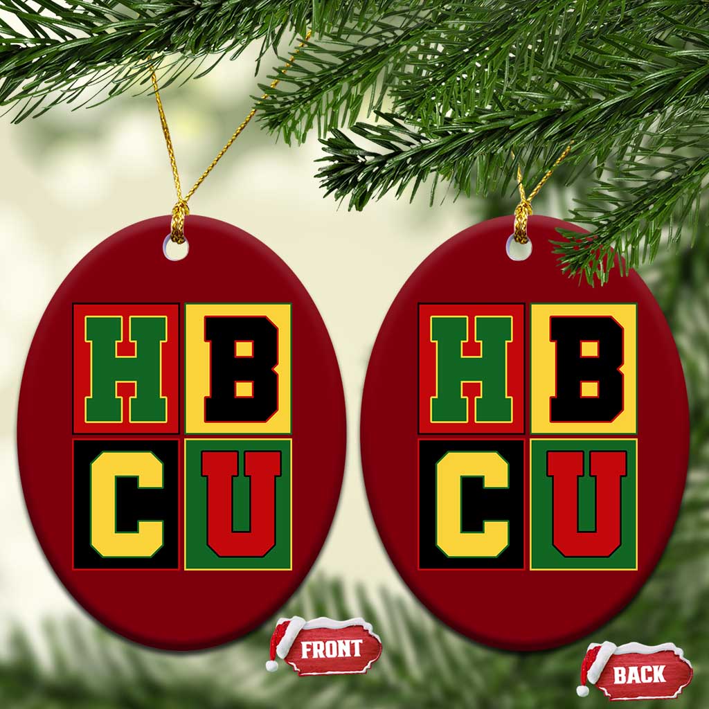HBCU Block Letter Pride Graphic Ceramic Ornament College Support Statement Black Excellence