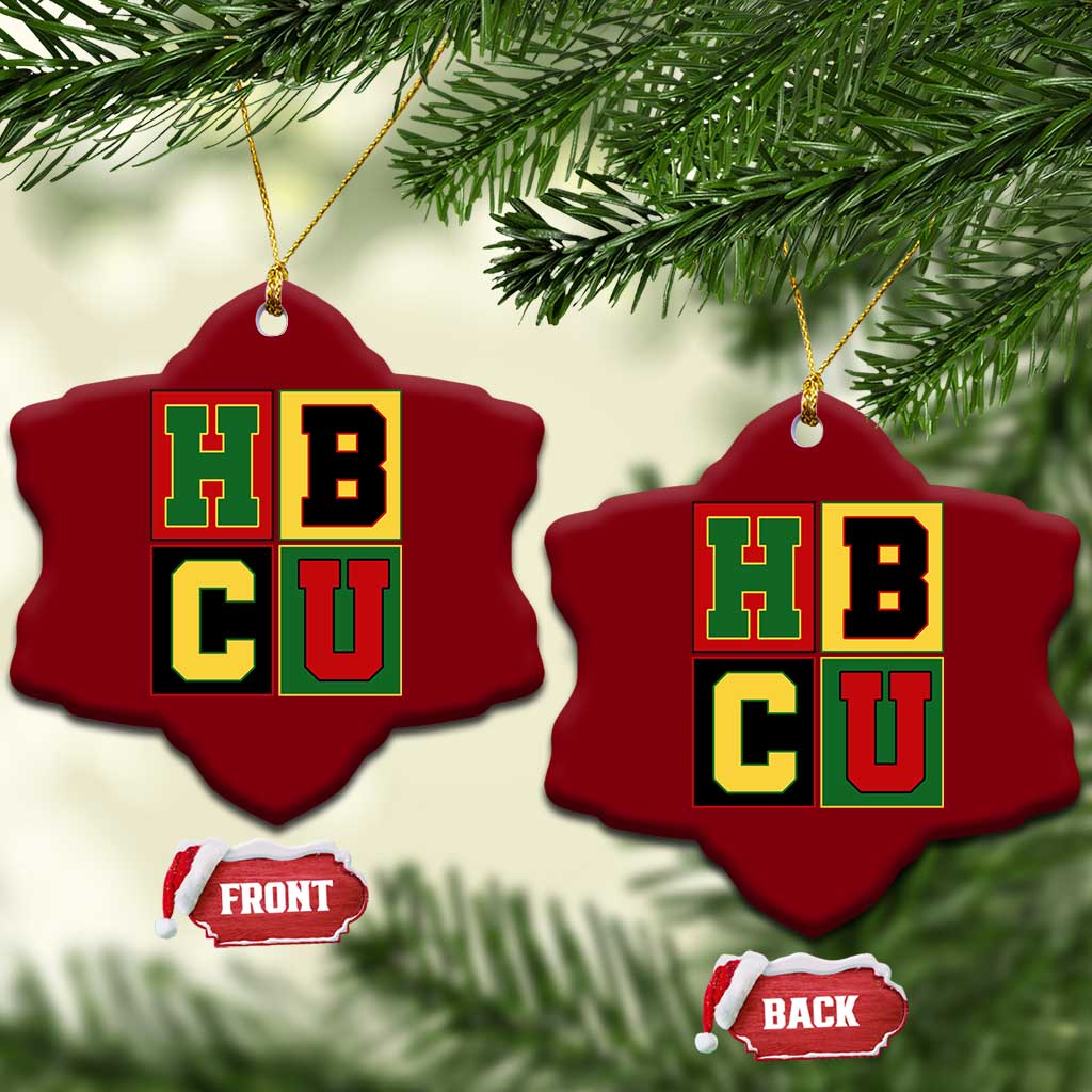 HBCU Block Letter Pride Graphic Ceramic Ornament College Support Statement Black Excellence