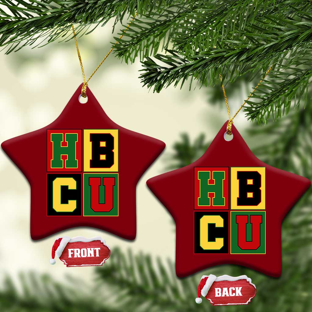 HBCU Block Letter Pride Graphic Ceramic Ornament College Support Statement Black Excellence