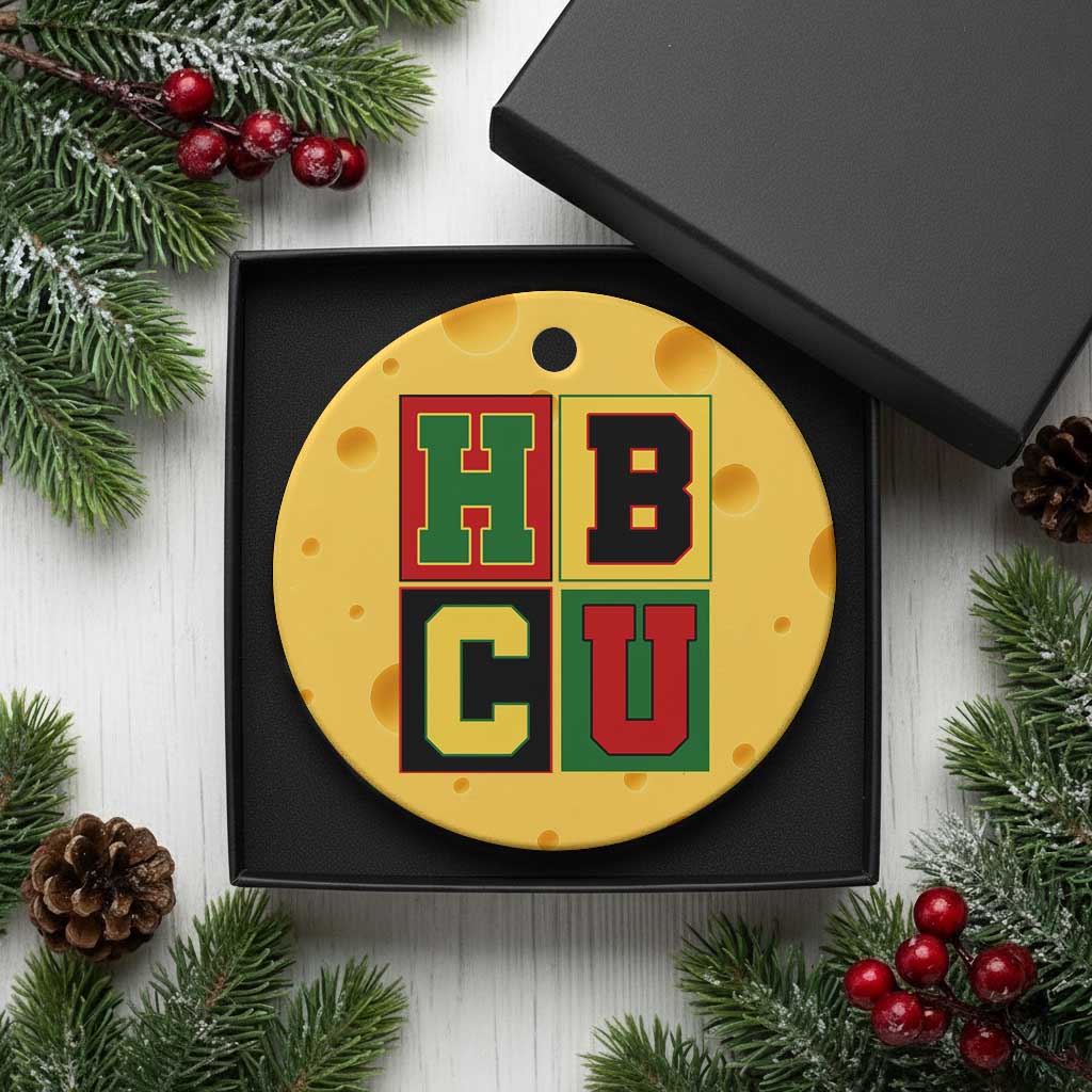 HBCU Block Letter Pride Graphic Ceramic Ornament College Support Statement Black Excellence