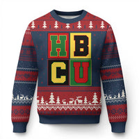 HBCU Block Letter Pride Graphic Ugly Christmas Sweater College Support Statement Black Excellence