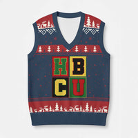 HBCU Block Letter Pride Graphic V-Neck Knit Sweater Vest College Support Statement Black Excellence