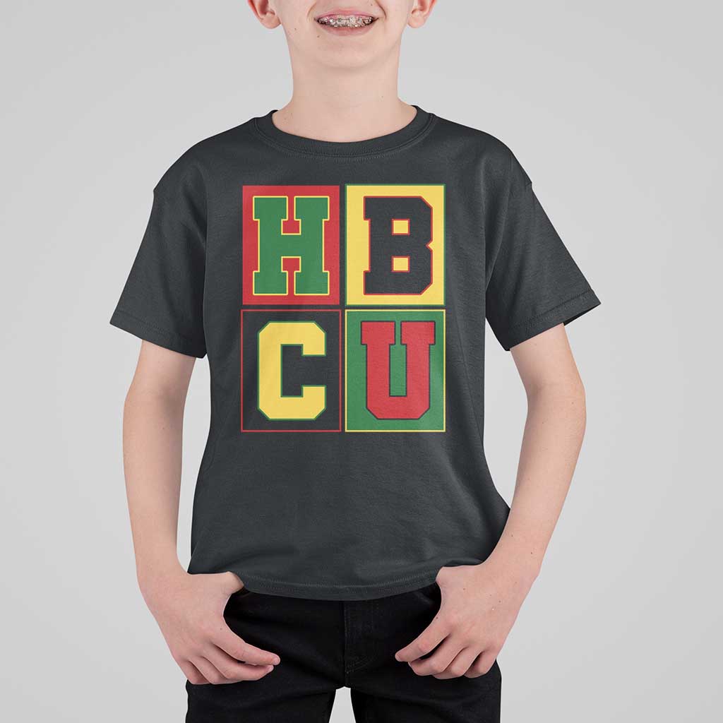 HBCU Block Letter Pride Graphic T Shirt For Kid College Support Statement Black Excellence