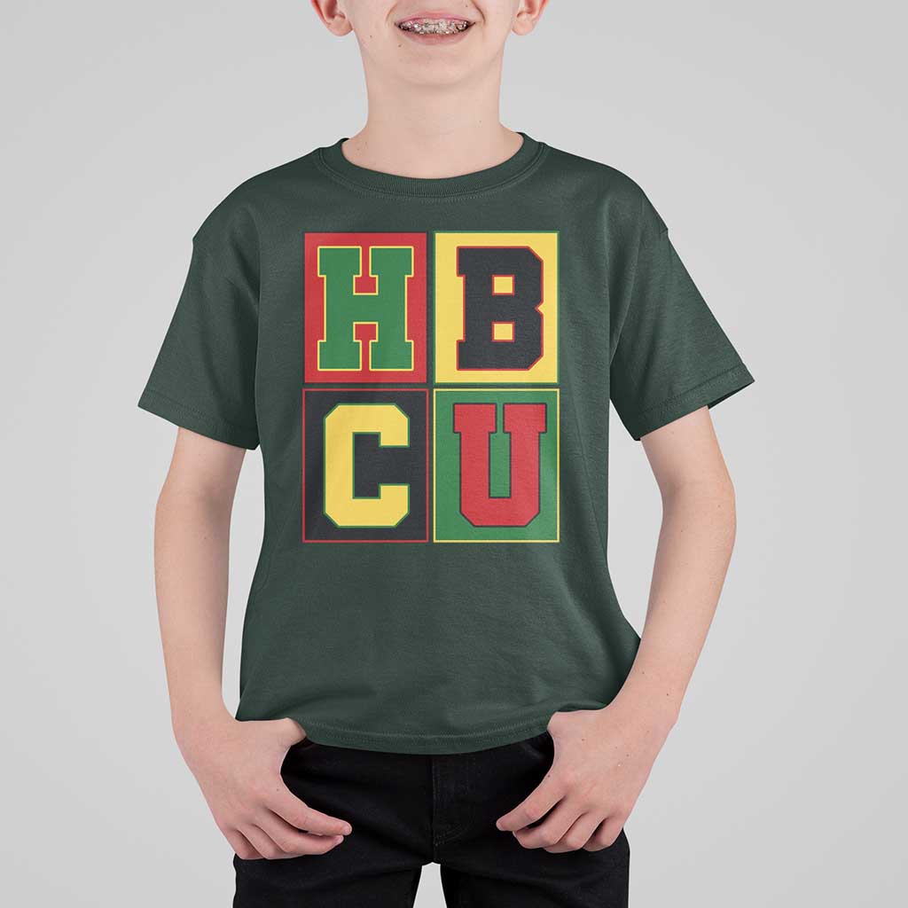 HBCU Block Letter Pride Graphic T Shirt For Kid College Support Statement Black Excellence