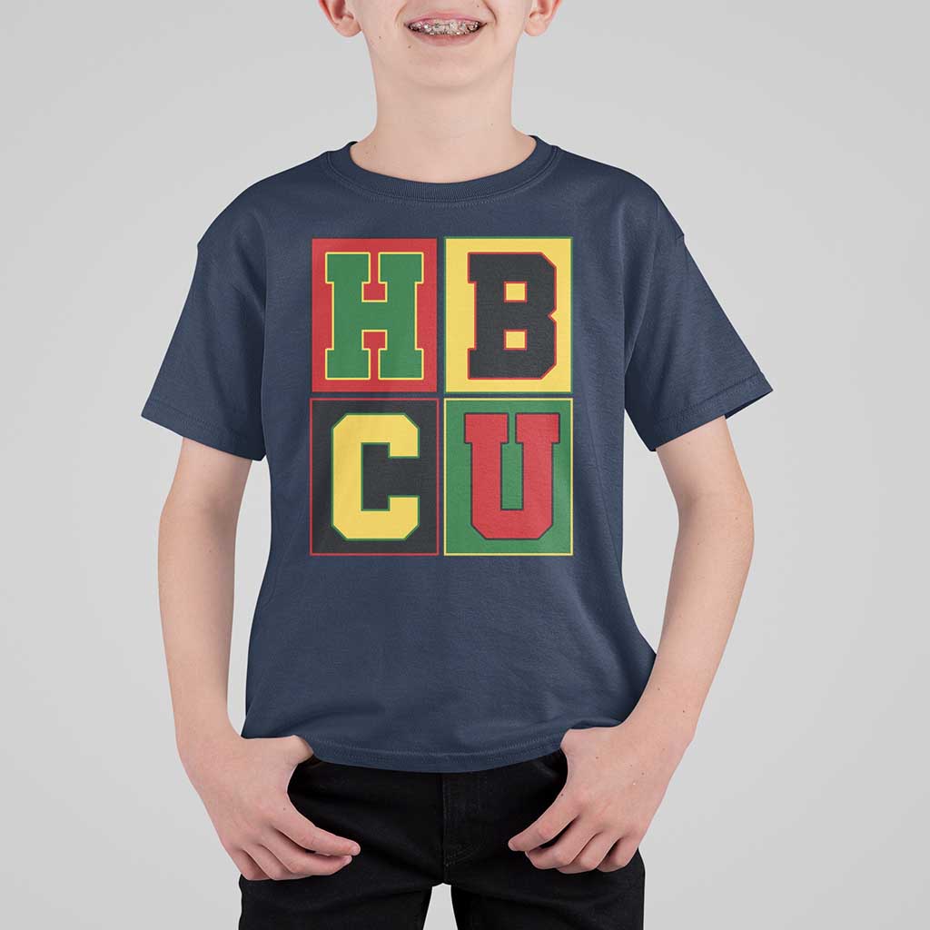 HBCU Block Letter Pride Graphic T Shirt For Kid College Support Statement Black Excellence