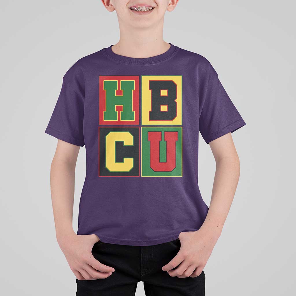 HBCU Block Letter Pride Graphic T Shirt For Kid College Support Statement Black Excellence