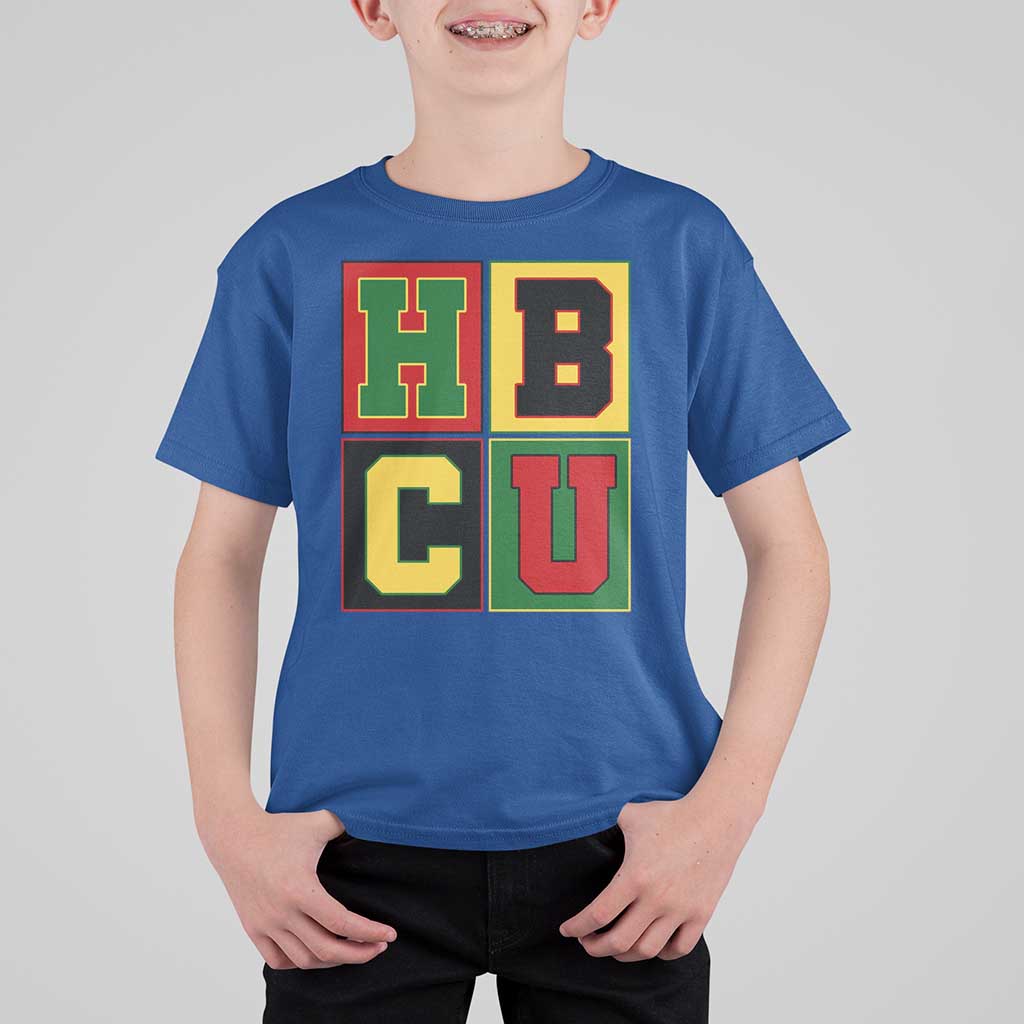 HBCU Block Letter Pride Graphic T Shirt For Kid College Support Statement Black Excellence