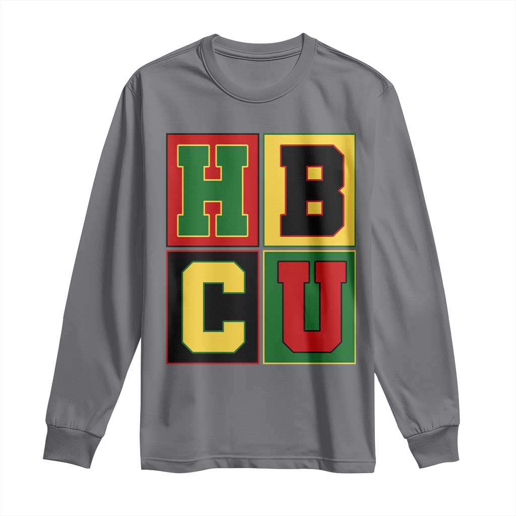 HBCU Block Letter Pride Graphic Long Sleeve Shirt College Support Statement Black Excellence