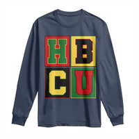 HBCU Block Letter Pride Graphic Long Sleeve Shirt College Support Statement Black Excellence