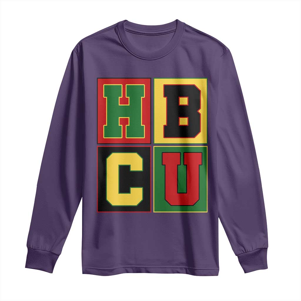 HBCU Block Letter Pride Graphic Long Sleeve Shirt College Support Statement Black Excellence