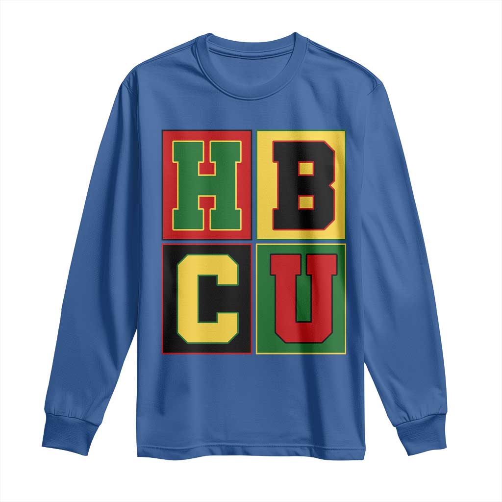 HBCU Block Letter Pride Graphic Long Sleeve Shirt College Support Statement Black Excellence