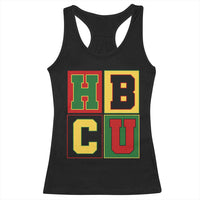 HBCU Block Letter Pride Graphic Racerback Tank Top College Support Statement Black Excellence