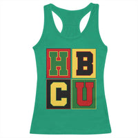 HBCU Block Letter Pride Graphic Racerback Tank Top College Support Statement Black Excellence