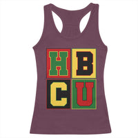 HBCU Block Letter Pride Graphic Racerback Tank Top College Support Statement Black Excellence